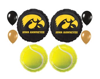 University of Iowa Hawkeyes Tennis Balloon Bouquet College Sports Party Decorations