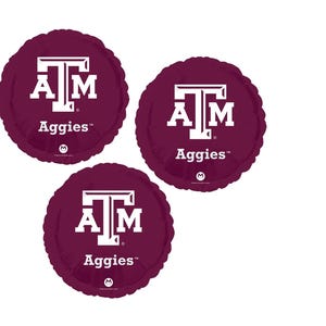 Set Of 3 Texas A&M University 18&#39;&#39; Balloons College Sports W/ Free Shipping Birthday Party Decorations