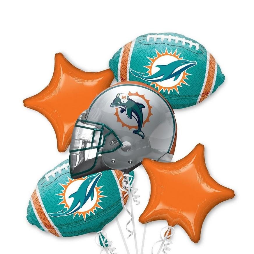 Miami Dolphins Anagram Balloon Bouquet W/ Free Shipping Birthday Party Decorations Football Sports