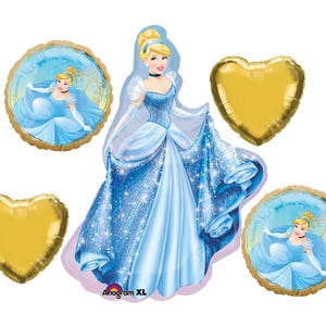 Cinderella 5 Piece Balloon Bouquet With Free Shipping Birthday Party Decorations Princess