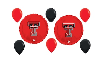 Ramo de globos de la Universidad Tecnológica de Texas para deportes universitarios con envío gratuito y decoraciones para fiestas de cumpleaños.
