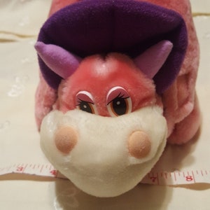 1987 Vintage Kawaii Ganz Bros. Toys Ltd. Be Mores dinosaur triceratops dragon plush transforming pink Hasbro very good condition