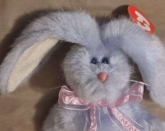 1993 vintage kawaii Ty Attic Treasures Collection Azalea bunny rabbit purple lavender plush articulated with tag very good condition
