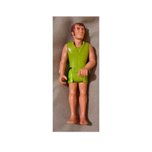 1974 vintage action figure Fisher Price Adventure People Scuba Divers Action Pack man green variant loose fair condition set 353