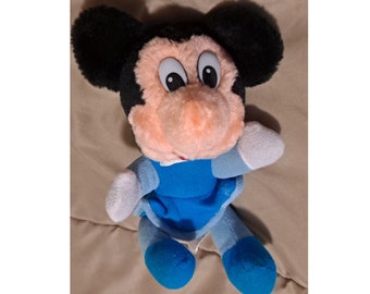 1984 vintage kawaii Hardees Minnie Mouse Christmas Carol plush Disney Mickey blue dress Acme knock off parts missing read description