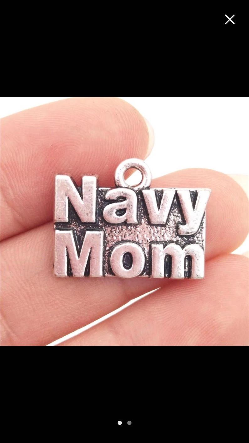 Sale Navy Mom Charm Bracelet