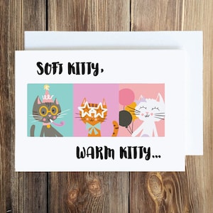 Soft Kitty Warm Kitty Birthday Card (Printable Digital Download): Big Bang Theory, Cat, Birthday