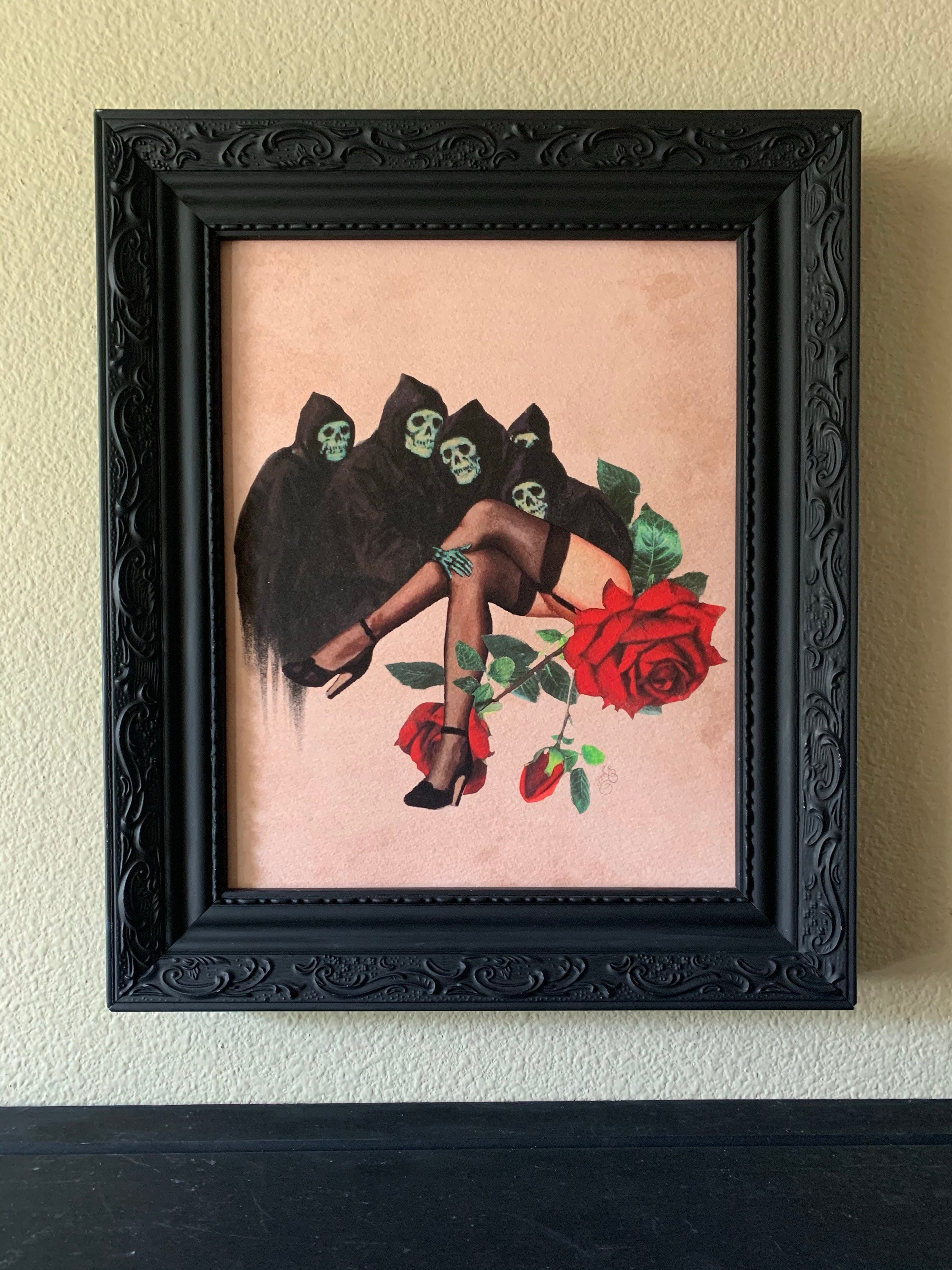 Grim Creepers - Retro Art Collage Print on textured fine art paper 8 …