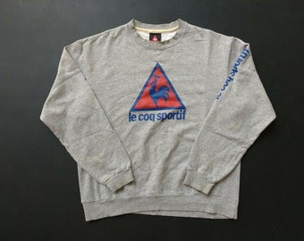 Le Coq Sportif Sweatshirt große Logo Spellout Track Jacke Pullover Größe M