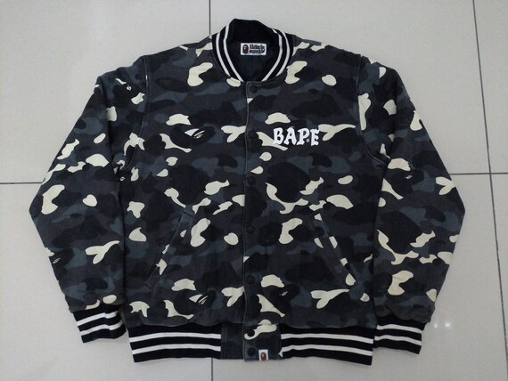 bape camo varsity jacket