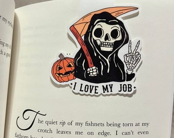 Grim Reaper Magnetic Bookmark | Bookish Gift | Book Club bookmark | Gifts for Librarians | Magnetic Page Clip || Halloween