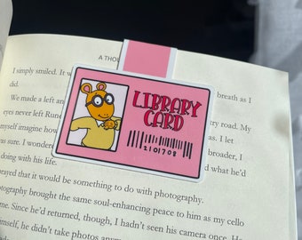 Arthur Library Card Magnetic Bookmark | Bookish Gift | Book Club bookmark | Gifts for Librarians | Magnetic Page Clip