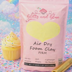 500g FIRM Light Yellow Foam Clay | Air Dry Clay | Cosplay | Slime | Fake Bake Supplies