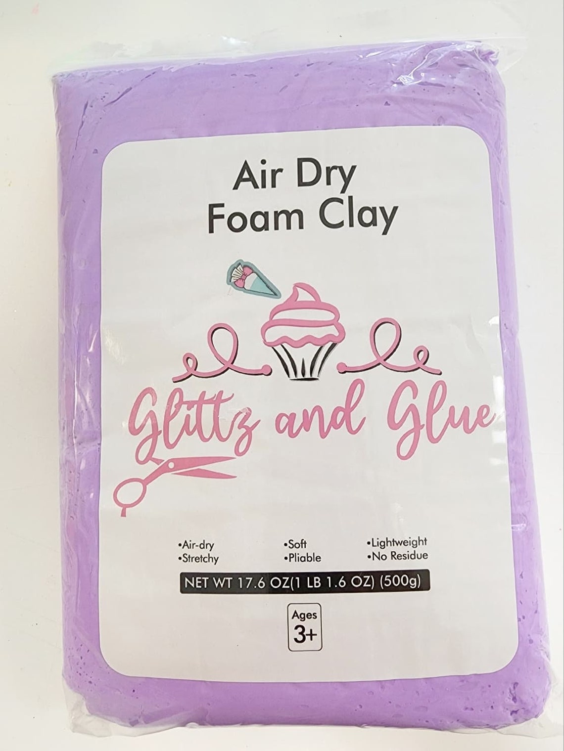 Air Dry Foam Clay Purple Foam Clay Glittz and Glue Foam Etsy