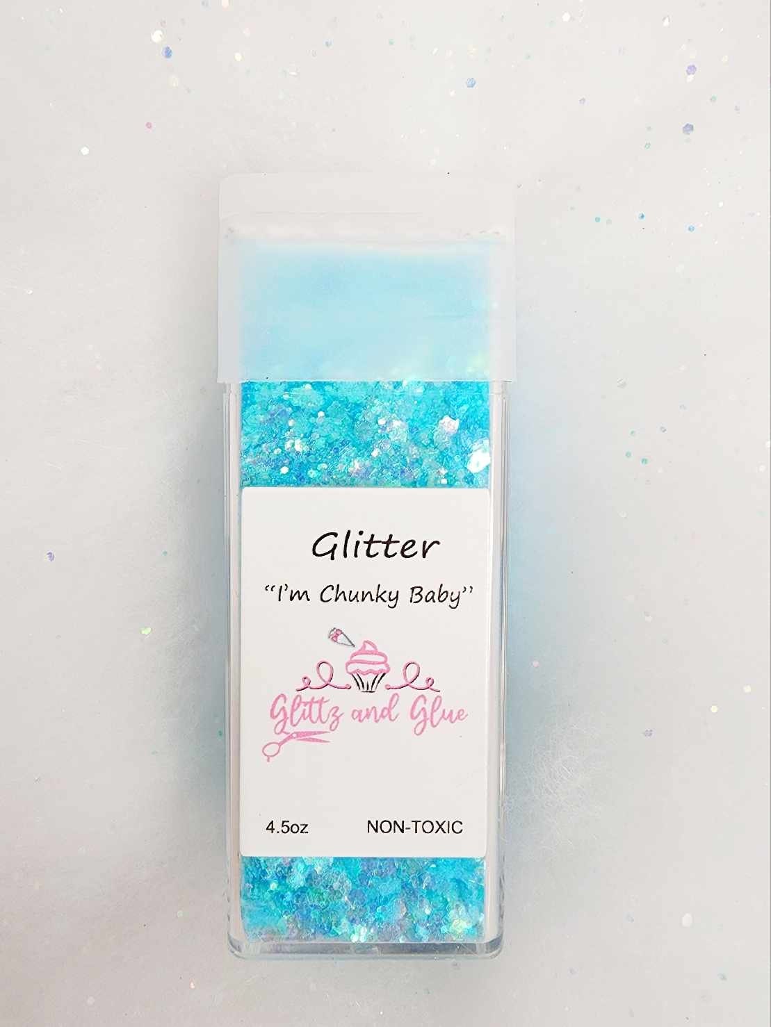 Tiny Craft Chunky Glitter .5 oz - 8pk 4 blue/purple & 4 white
