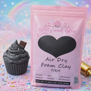 500g FIRM Black Foam Clay | Air Dry Clay | Cosplay | Slime | Fake Bake Supplies
