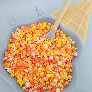Candy Corn, Halloween Sprinkles, fake sprinkles, polymer sprinkles, resin sprinkles, Halloween fake bake, fake bake supplies, craft supplies