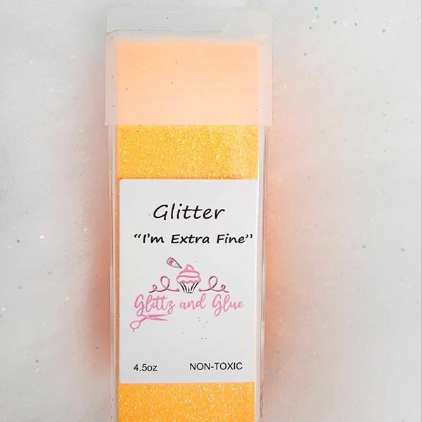 Neon Orange I’m Extra Fine, Glitter, Extra Fine Glitter, 4.5oz Glitter, Crafting Glitter, DIY Glitter, Glittz and Glue Glitter, Glitter