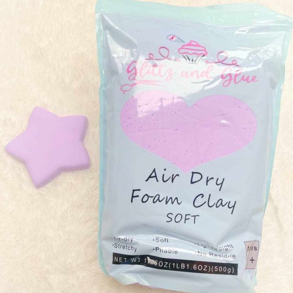 SOFT, Light Purple foam clay, Foam Clay, Glittz and Glue Foam Clay, Fake bake supplies, cosplay clay, slime, soft clay, air dry foam