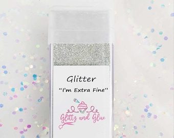 Silver Extra Fine Glitter, 4.5oz Glitter, Crafting Glitter, DIY Glitter, Glittz and Glue Glitter, Fake bake supplies, crafting supplies