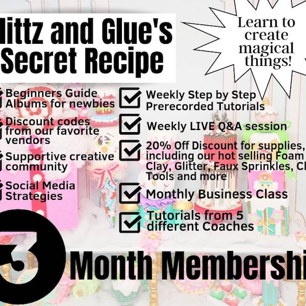 Glittz and Glue's Secret Recipe Membership, Fake Bake Classes, Creative Coaching, Foam Clay, Holiday Decor, Christmas decor, Halloween decor