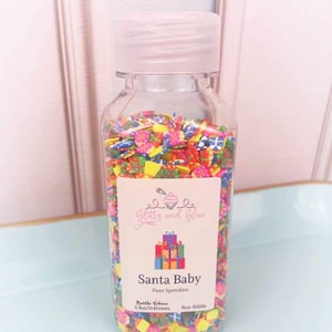 Santa Baby, Fake Christmas sprinkles, polymer clay sprinkles, clay sprinkles, fake bake supplies, polymer clay, Christmas craft supplies