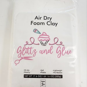 Air Dry Foam Clay, White Foam Clay, Glittz and Glue Foam Clay, Cosplay, Fake Bake Supplies, Air dry clay, light weight air dry clay
