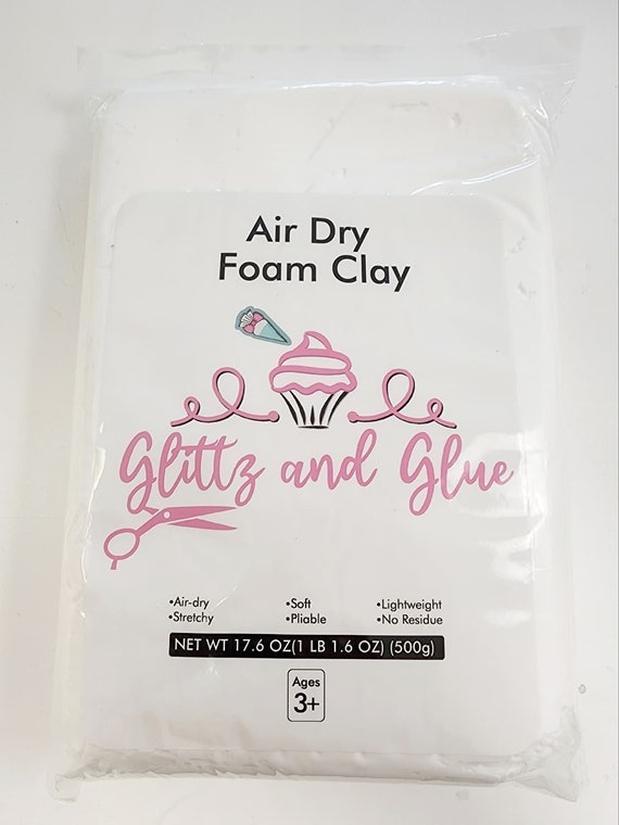 Air Dry Foam Clay White Foam Clay Glittz and Glue Foam Clay Etsy