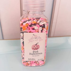 Pink Halloween, Halloween Sprinkles, Polymer Sprinkles, Clay Sprinkles, Halloween fake bakes, fake bake supplies, spooky sprinkles