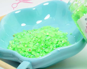 5oz Neon Green Rhinestones #11, Mixed Rhinestones, 3mm Rhinestones, 4mm rhinestones, 5mm rhinestones, Jelly rhinestones, 141.5grams