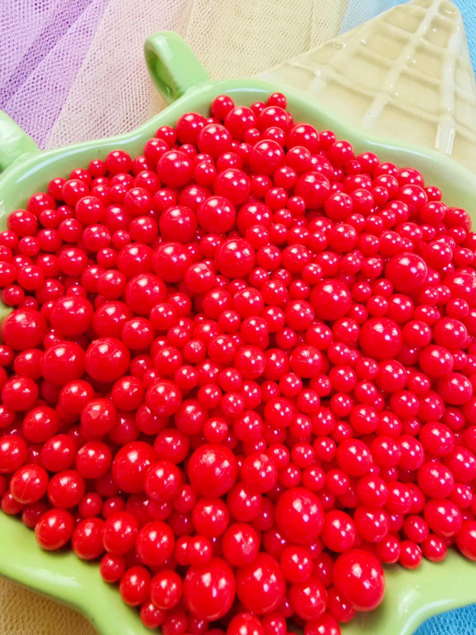 Red Rondo Sprinkle A10, 70g Red Fake Sprinkle Balls | Mixed Sizes Sprinkles, Fake Bake ...