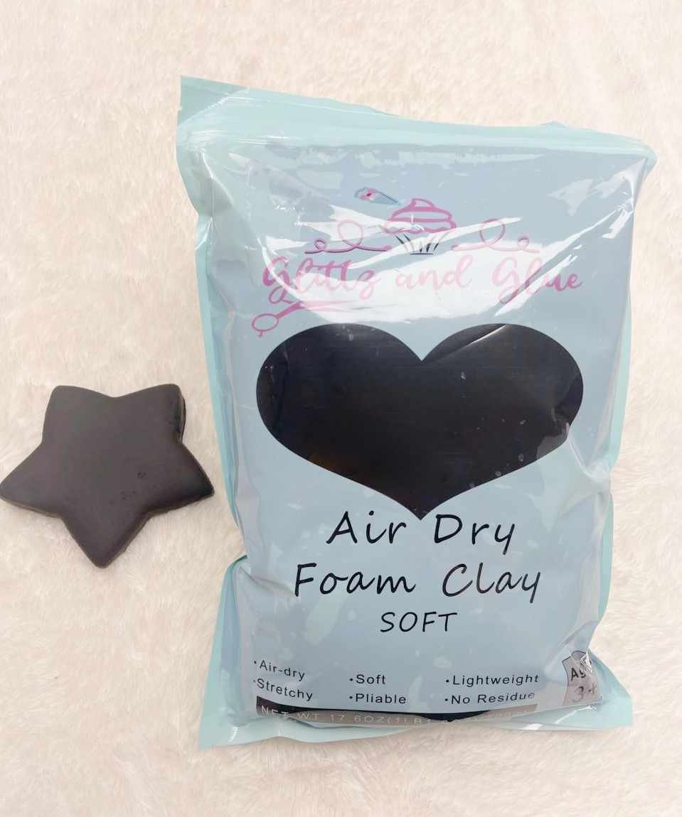 Air Dry Foam Clay 500g Bag Dark Grey