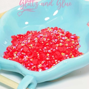 5oz Red Rhinestones #6, Mixed Rhinestones, 3mm Rhinestones, 4mm rhinestones, 5mm rhinestones, Jelly rhinestones, 141.5grams