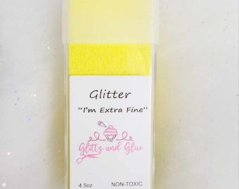 Yellow I’m Extra Fine, Glitter, Extra Fine Glitter, 4.5oz Glitter, Crafting Glitter, DIY Glitter, Glittz and Glue Glitter, Glitter