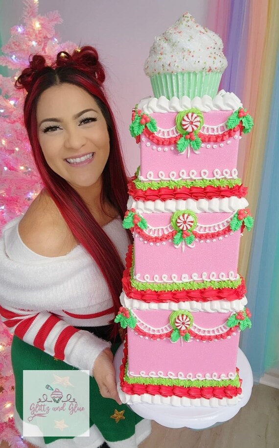 Fake Christmas Cake Giant Fake Bake Christmas Fake Bake Etsy