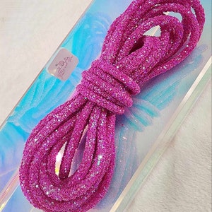 Violet Glittered Rope, Glittered tube, craft supplies, wedding invitations, party invitations, gift wrapping, fake bake supplies, sparkle