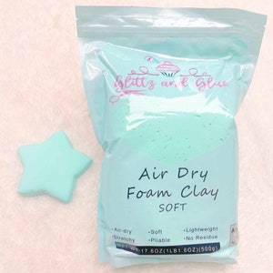 SOFT Light Turquoise Foam Clay, Foam Clay, Glittz and Glue Foam Clay, Fake bake supplies, cosplay clay, slime, soft clay, air dry foam clay