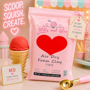 100g | Red Foam Clay | Fake Bake Supplies | Cosplay | Slime | Crafts | Clay