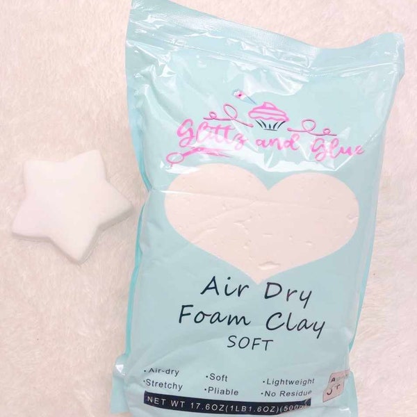 SOFT White foam clay, Foam Clay, Glittz and Glue Foam Clay, Fake bake supplies, cosplay clay, slime, soft clay, air dry foam clay, crafts