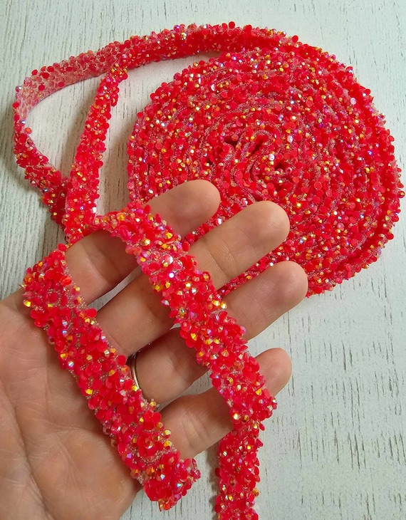 Chaîne Strass 3 Rangs - Rouleau De 6 Yards (5,48 M) - Rose Gold/Blanc - Pour Couture, Décoration Vêtements, Accessoires DIY - 6