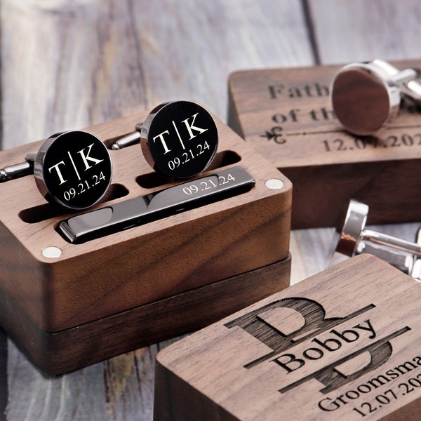 Groomsmen Proposals, Custom Cufflinks for Groom, Groomsman Cufflink and tie Clip, Wedding Usher Gift, Brother of Bride/Groom Gifts