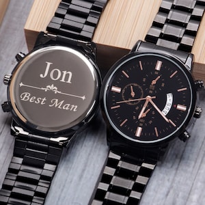 Groomsmen Proposal Gifts, Personalized Watches for Groomsmen, Engraved Groomsman Watch, Bachelor Party Gift, Custom Wedding Father Gift