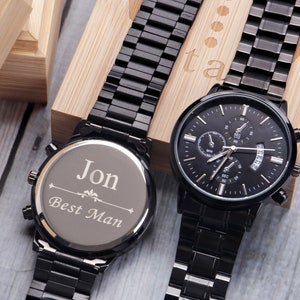 Mens Watch, Watches For Men Custom Watch, Engraved Watch, Groomsmen Watch, Watches for Groomsman, Groomsmen Gift Watches