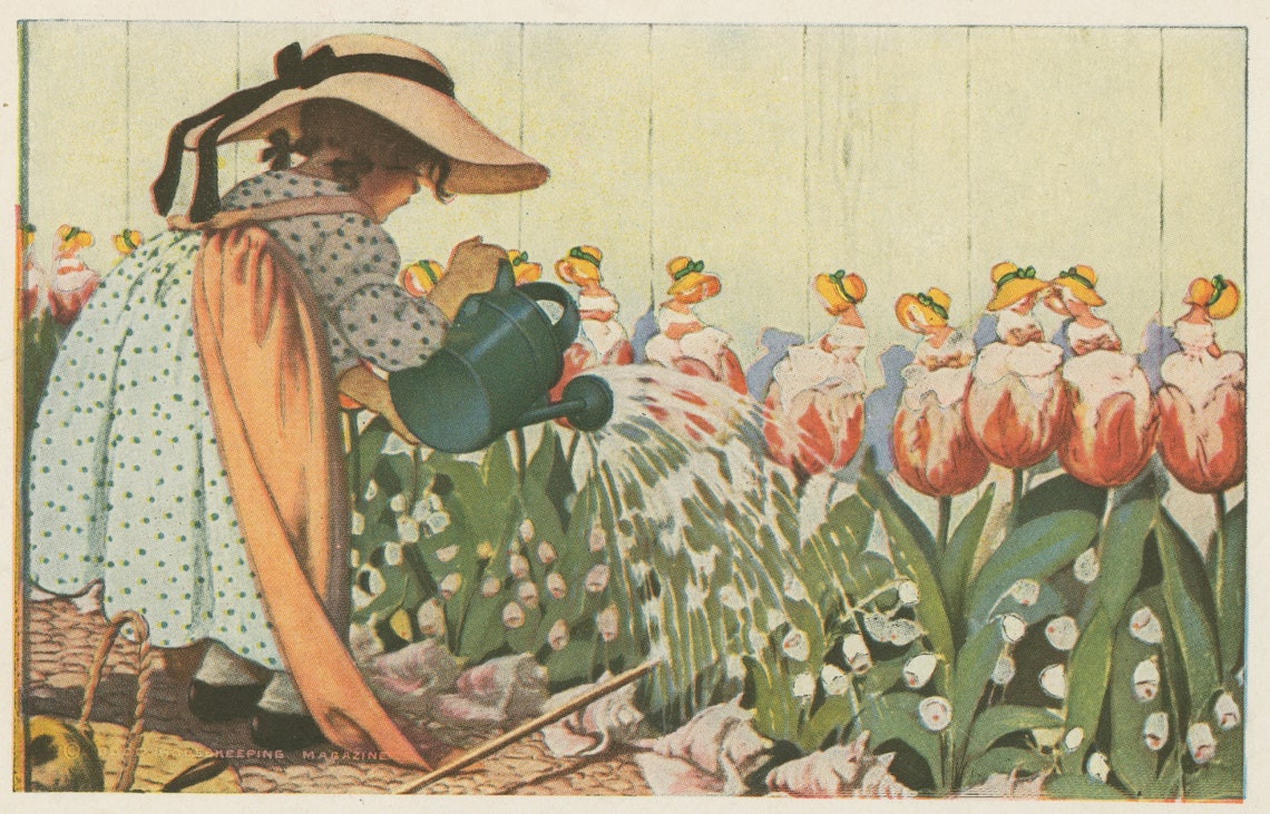 Quite Contrary Mary Mary Quite Contrary Vintage Childrens Illustration, 1918, Classic ...