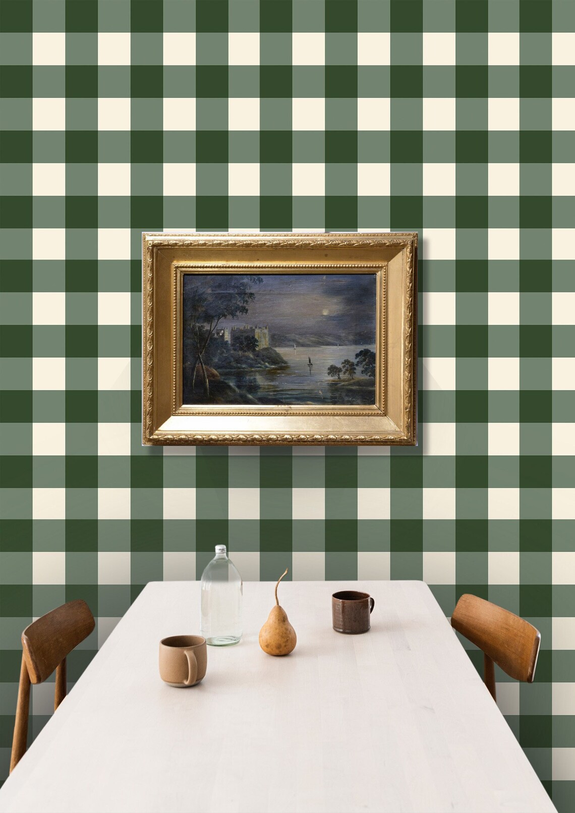 Green Buffalo Check Wallpaper - Forest, 3 Inch Forest Green Checker ...