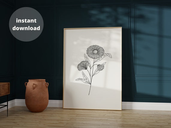 September Flower Drawing