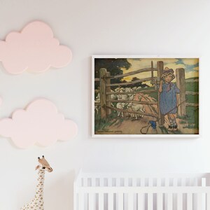Little Bo Peep Vintage Childrens Illustration, 1914, Classic Nursery ...