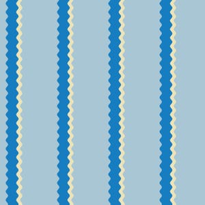 Ripple Effect - Blue - light blue and cerulean stripe removable wallpaper, wavy stripe, bold stripe peel and stick, blue wobbly stripe