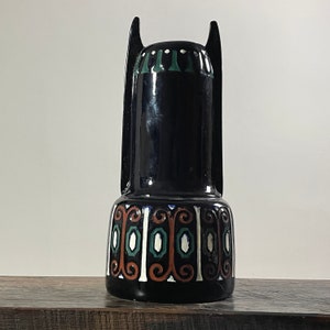 Antique Austrian Art Nouveau Jugendstil “Osiris” Hand Painted Ceramic Vase, Stamped