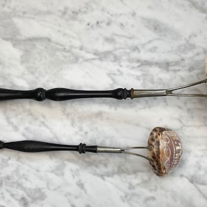 19th Century Hand Carved Cowry Shell Ladle Set